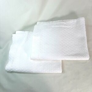 Pottery Barn White Diamond Quilted Matelasse Pillow Shams Set of 2 Standard